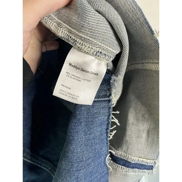 Reformation NWT Madilyn denim blue jean strapless mini dress Zip Up Size 12 - Picture 7 of 8